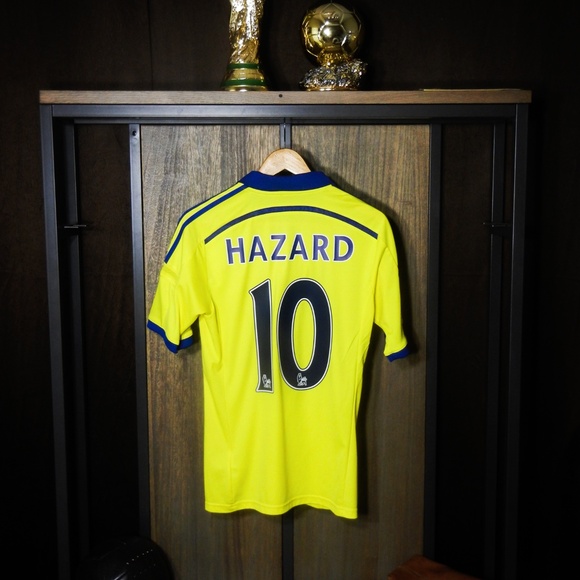 Chelsea 2014/15 Away Jersey – Hazard #10 – Adult Small – Yellow Adidas Shirt - Picture 1 of 15